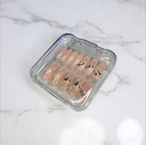 Nude Korean Stones- Press On Nails