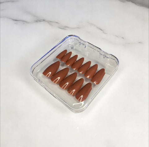 Almond Glossy - Press On  Nails